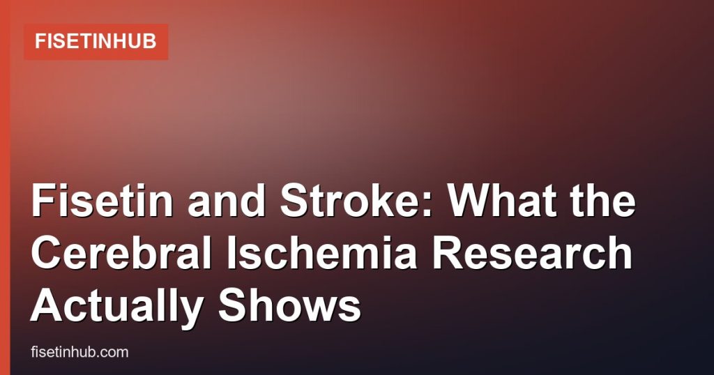 Fisetin and Stroke: What the Cerebral Ischemia Research Actually Shows - FisetinHub